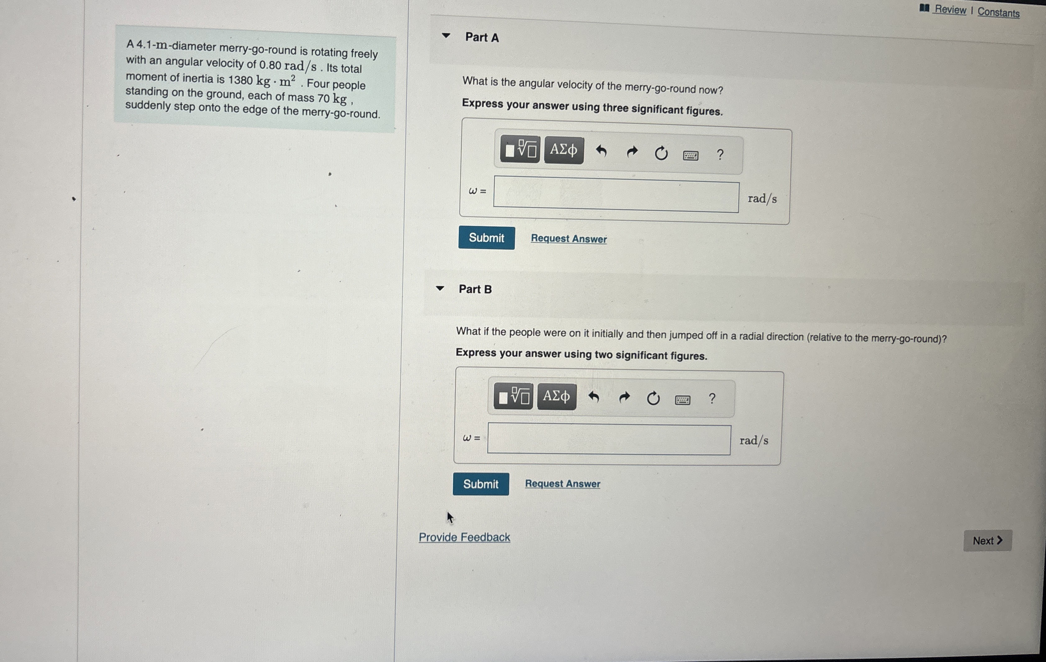 Review I Constants A 4 . 1 - m - diameter merry -