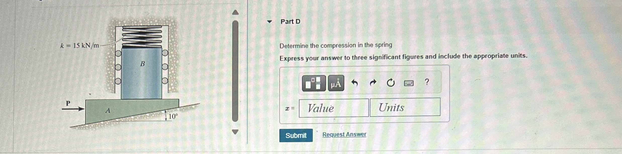 The wedge A is used to keep the block B in a