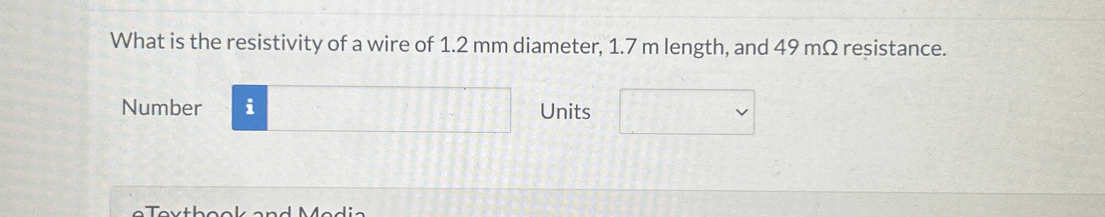 What is the resistivity of a wire of 1 . 2 mm
