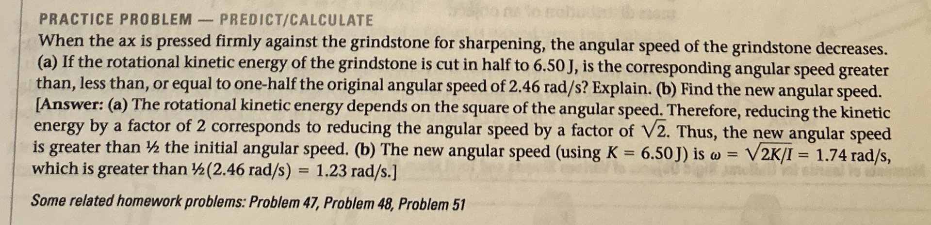 PRACTICE PROBLEM - PREDICT / CALCULATE When the