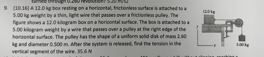 9 . ( 1 0 . 1 6 ) A 1 2 . 0 kg box resting on a