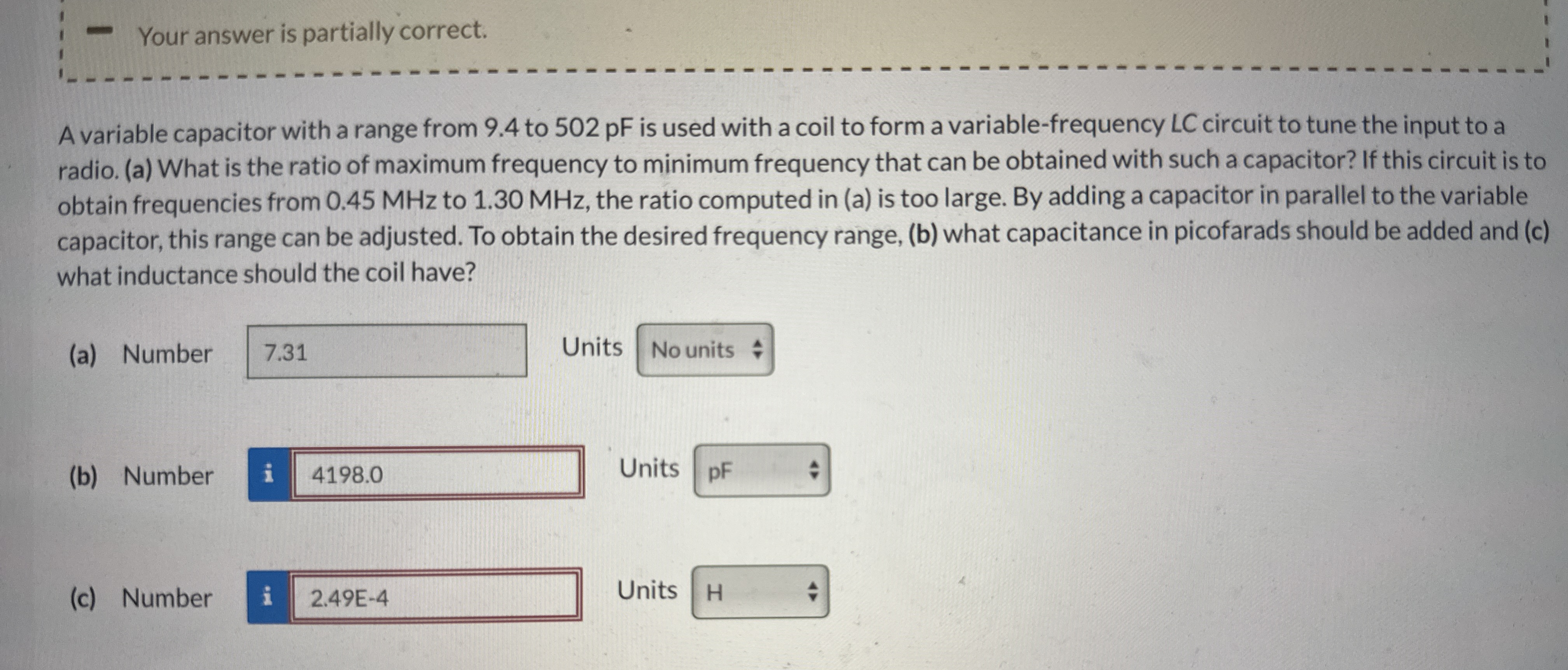 Your answer is partially correct. A variable