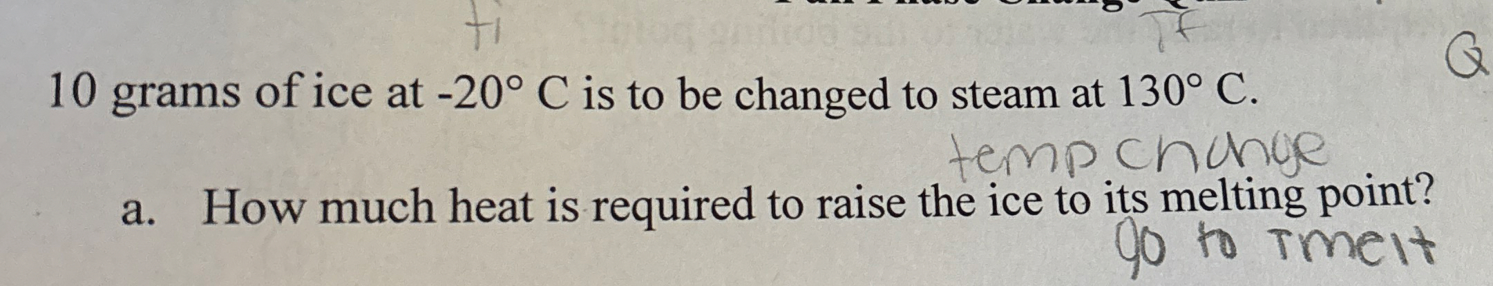 1 0 grams of ice at - 2 0 C is to be changed to