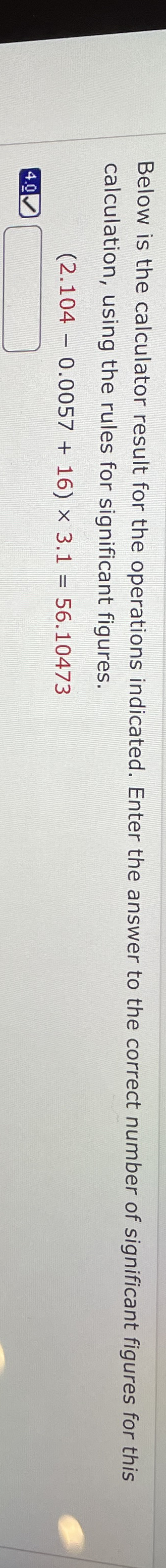 Below is the calculator result for the operations