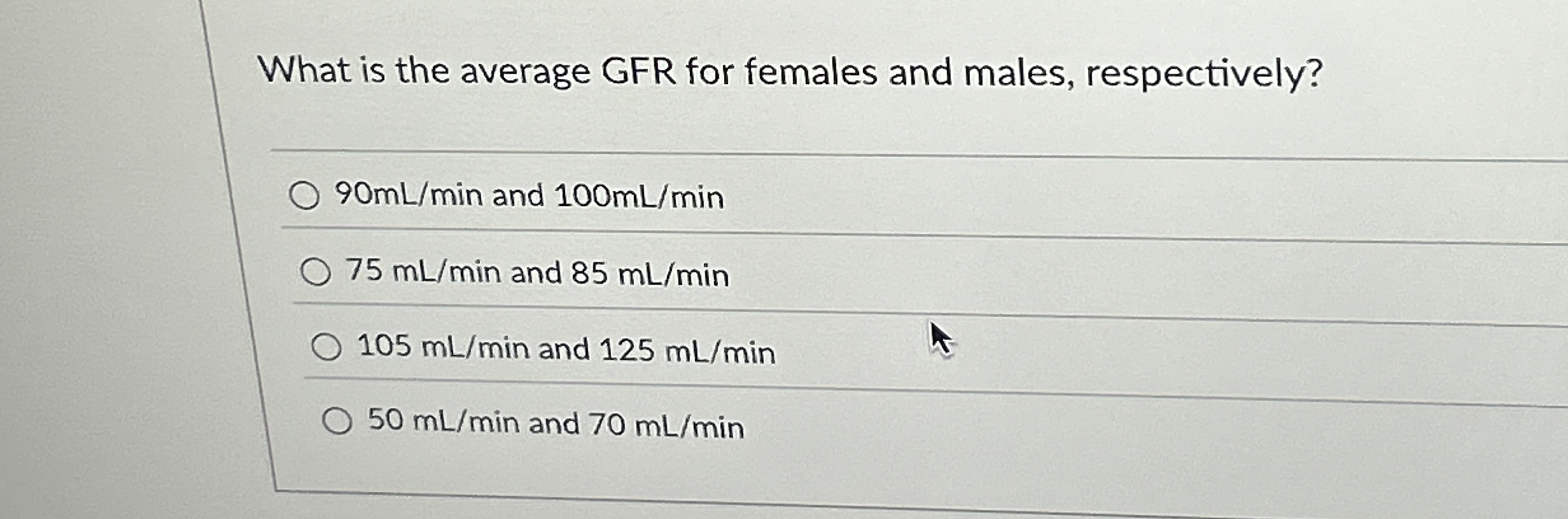 What is the average GFR for females and males,