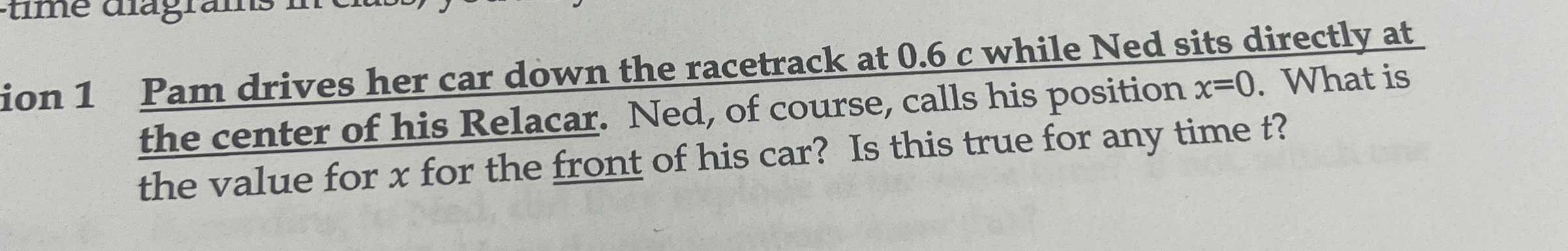 ion 1 Pam drives her car down the racetrack at 0