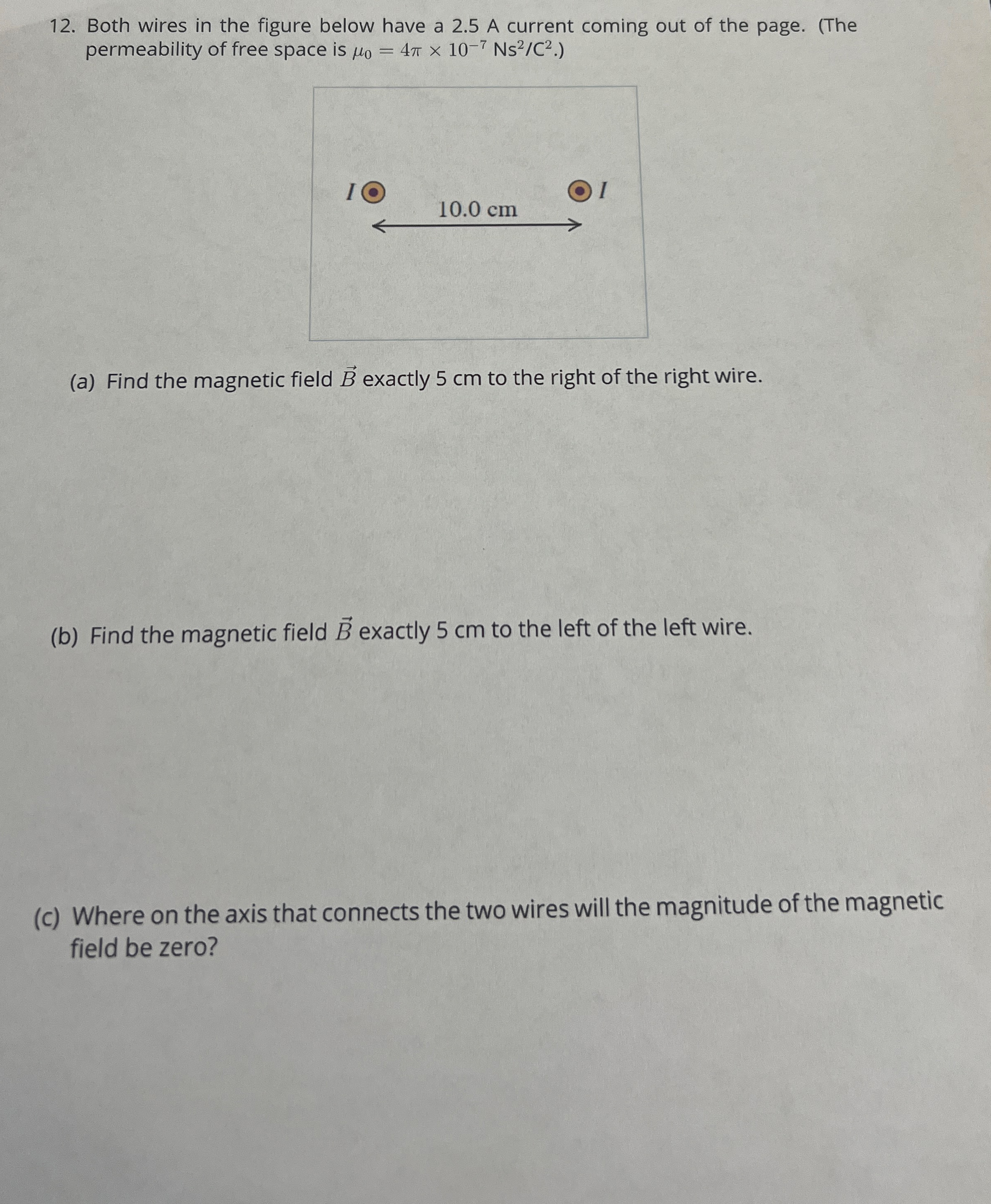 Both wires in the figure below have a 2 . 5 A