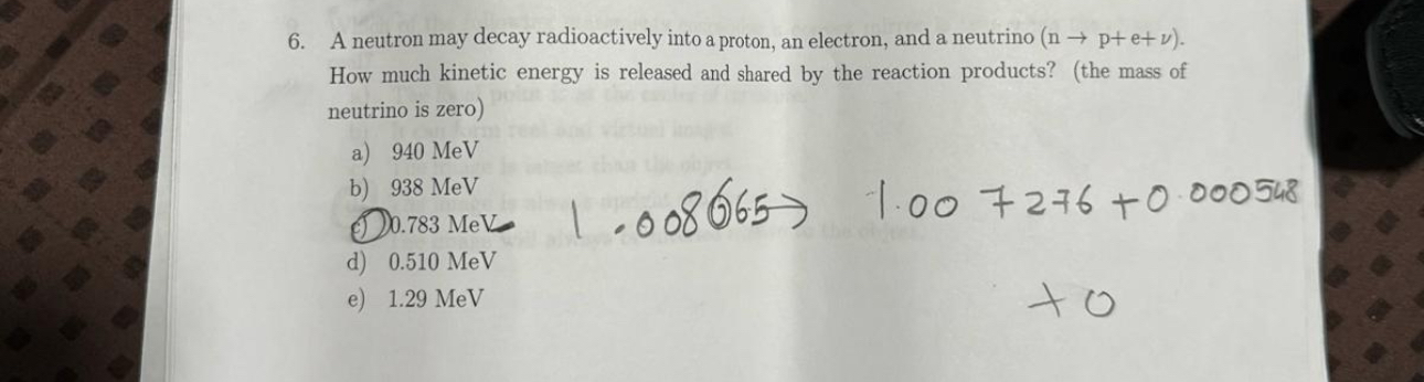 A neutron may decay radioactively into a proton,