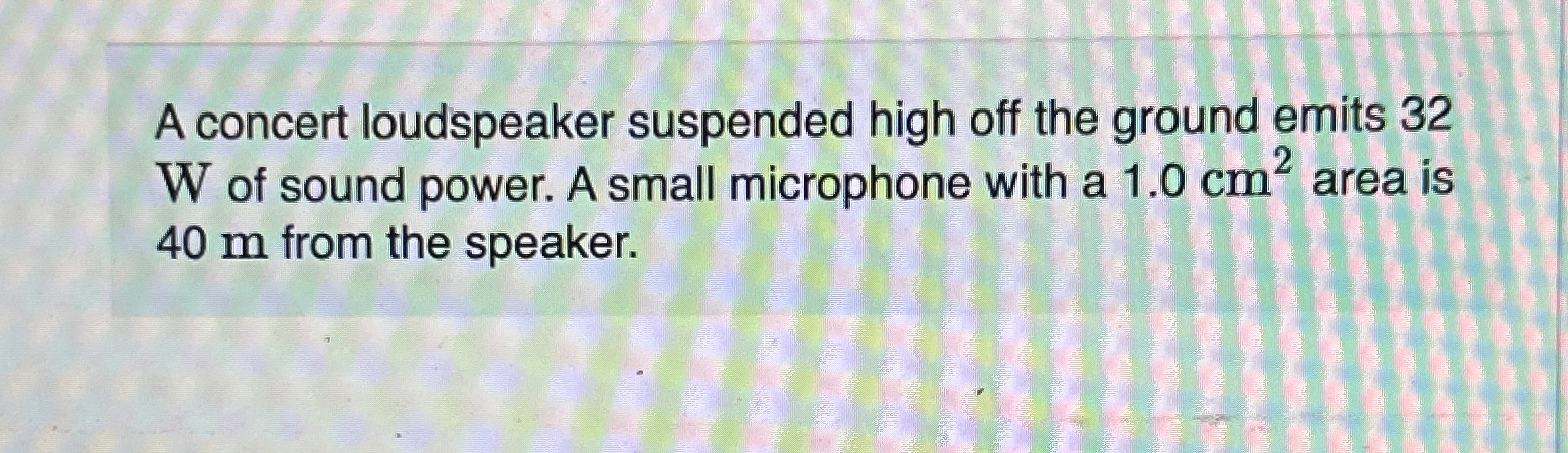 A concert loudspeaker suspended high off the