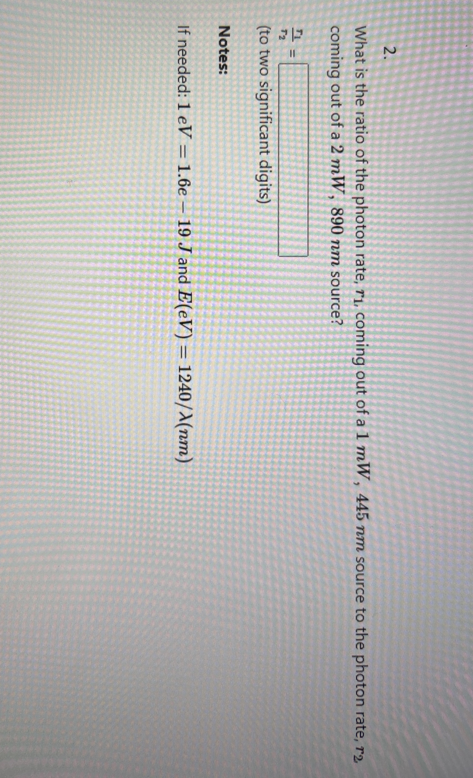 What is the ratio of the photon rate, r 1 ,