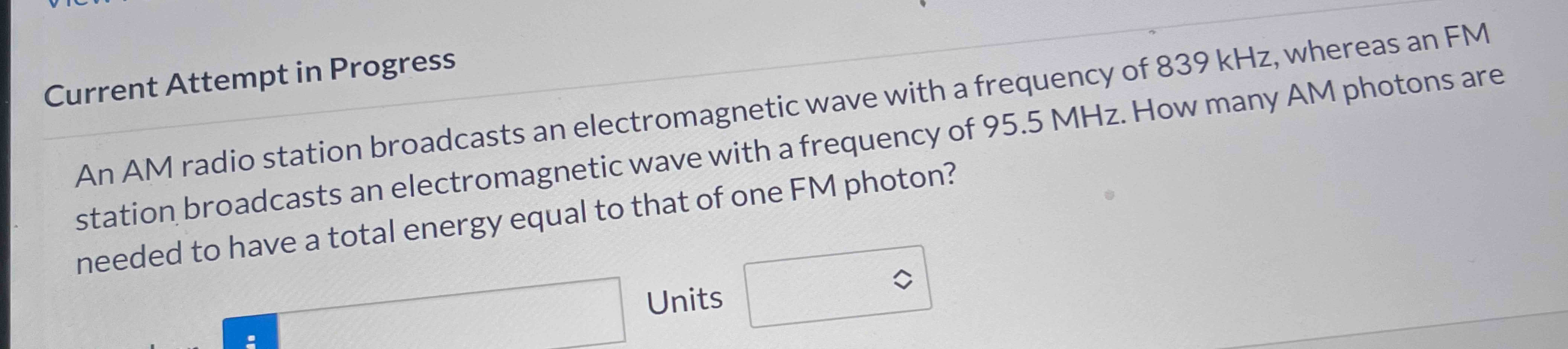 Current Attempt in Progress An AM radio station