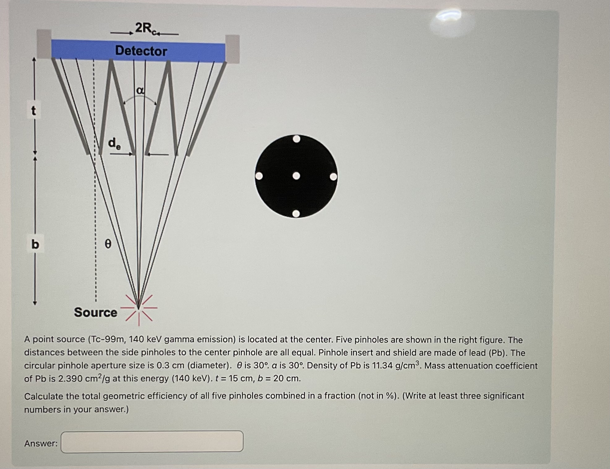 A point source ( Tc - 9 9 m , 1 4 0 keV gamma