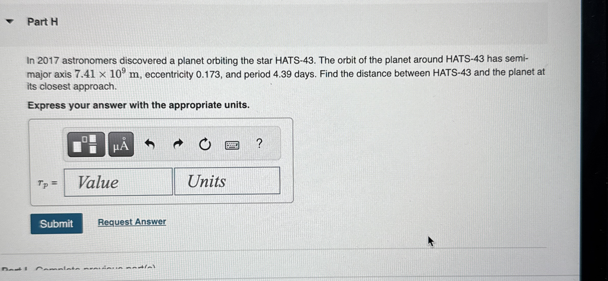 Part H In 2 0 1 7 astronomers discovered a planet