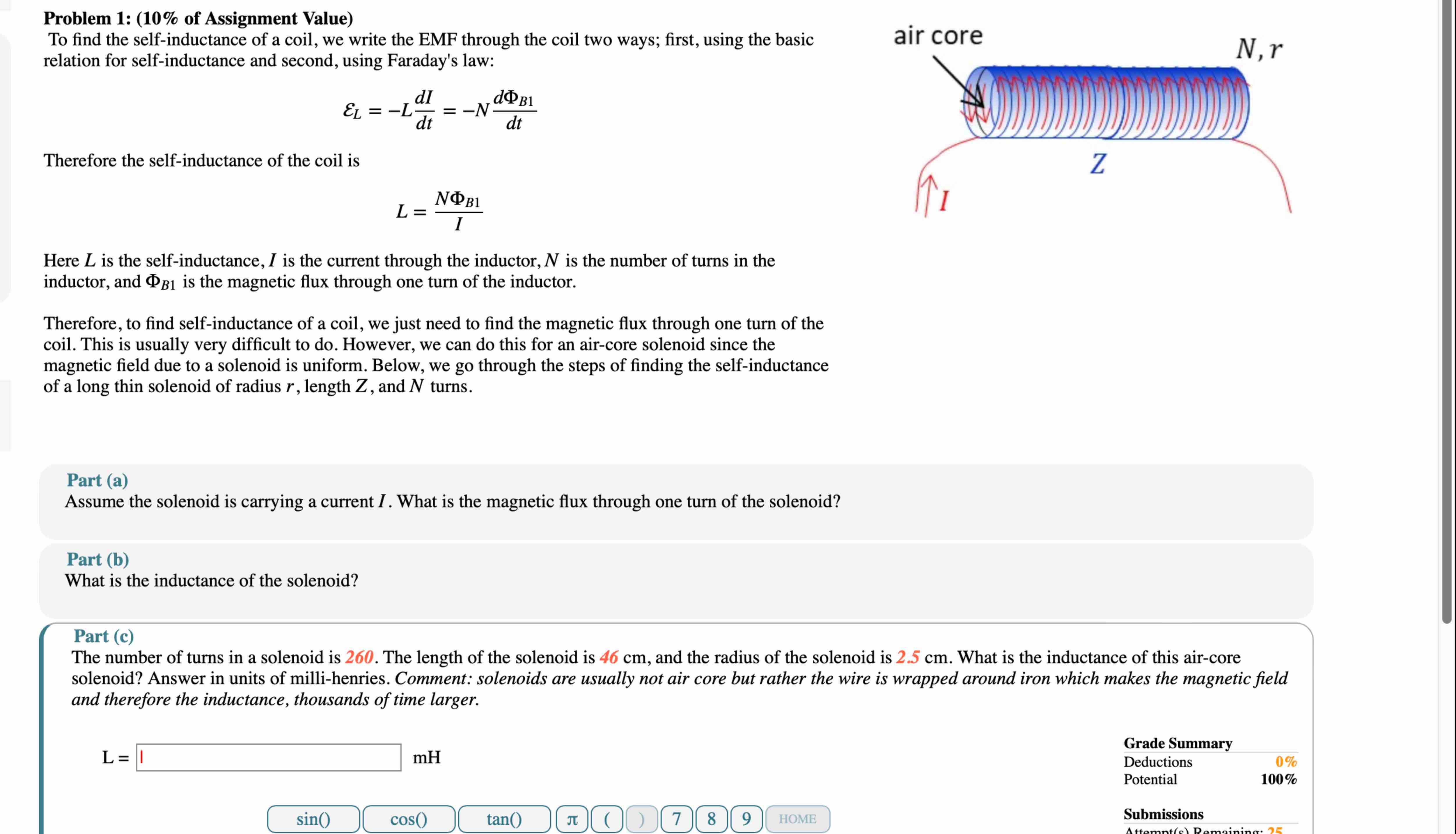 Problem 1 : ( 1 0 \ % of Assignment Value ) To