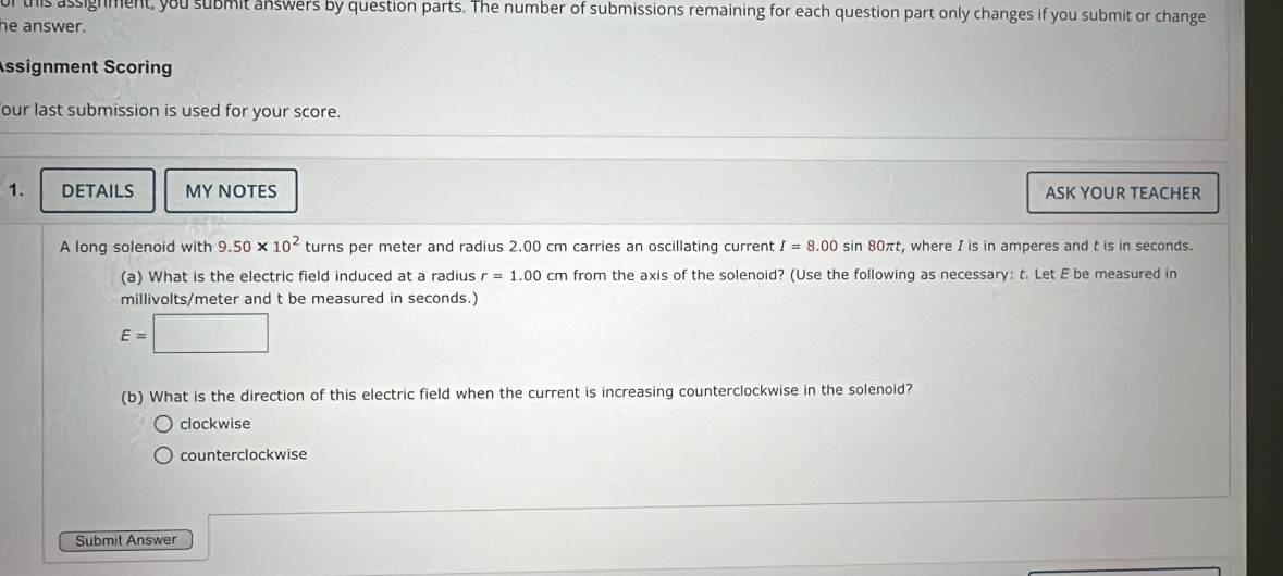 he answer. Issignment Scoring our last submission