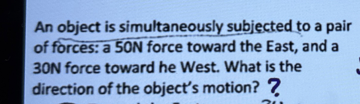 An object is simultaneously subjected to a pair