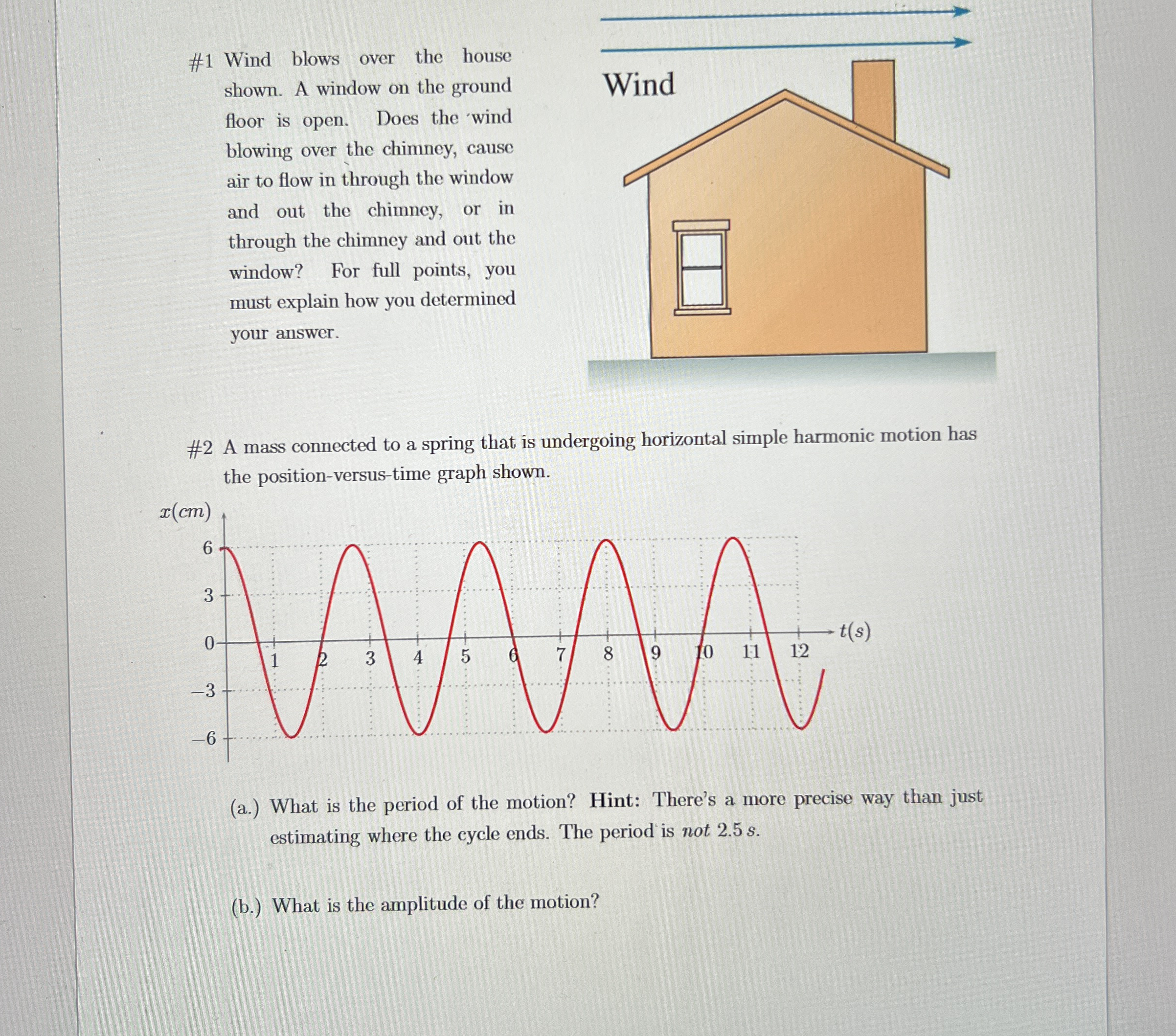 # 1 Wind blows over the house shown. A window on
