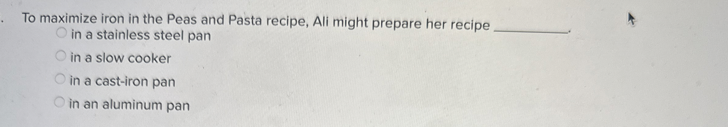 To maximize iron in the Peas and Pasta recipe,
