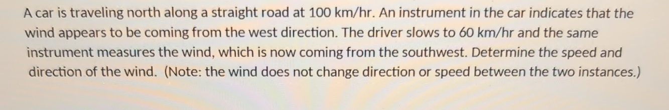 A car is traveling north along a straight road at