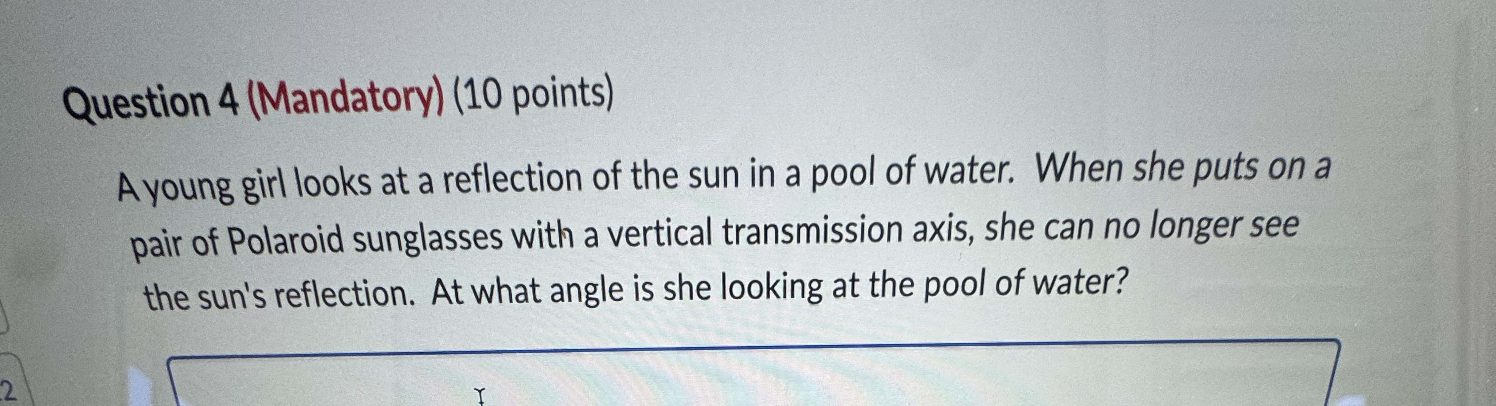 Question 4 ( Mandatory ) ( 1 0 points ) A young