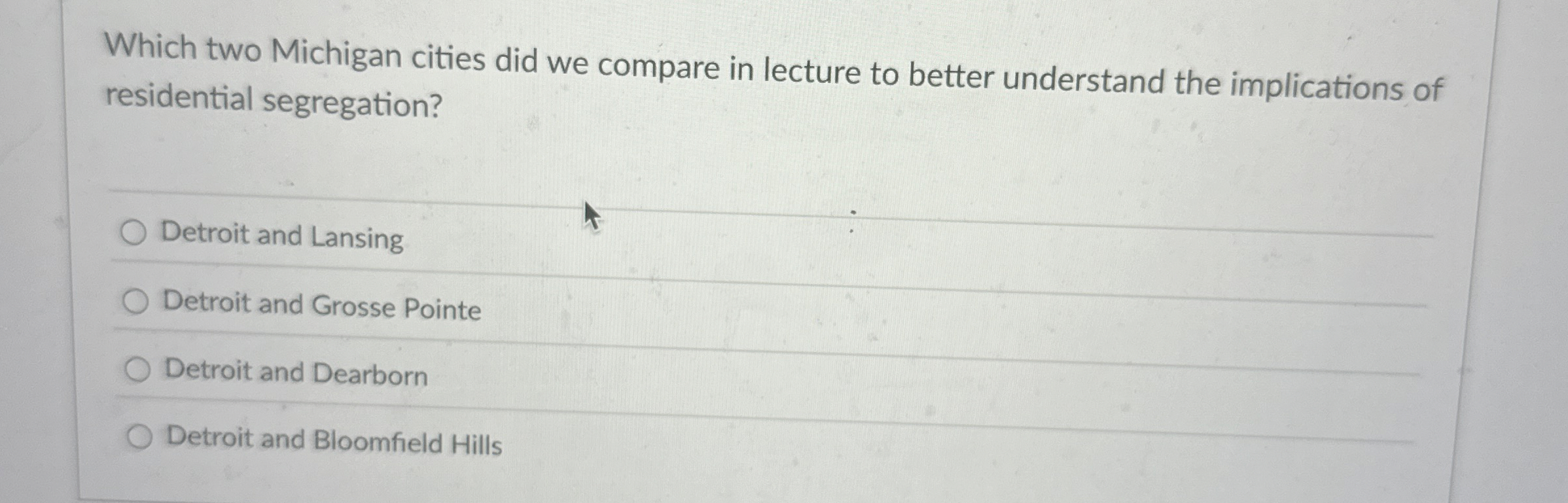 Which two Michigan cities did we compare in