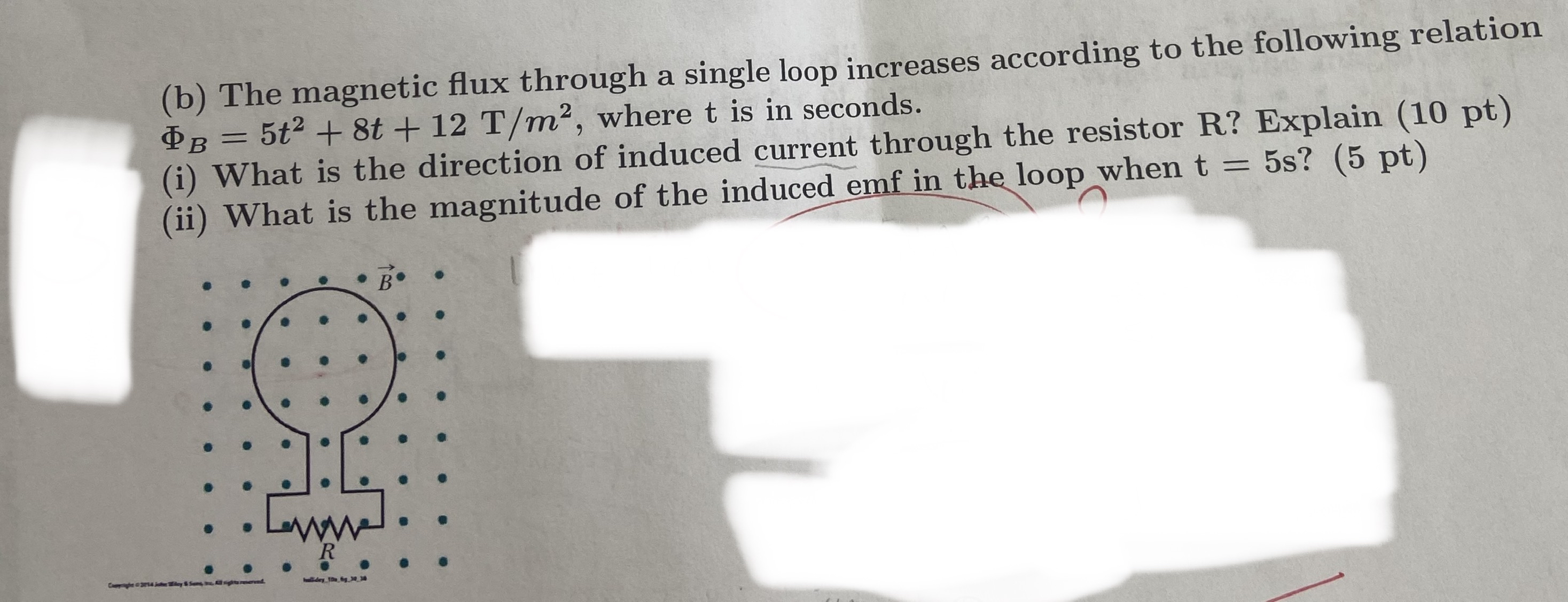 ( b ) The magnetic flux through a single loop