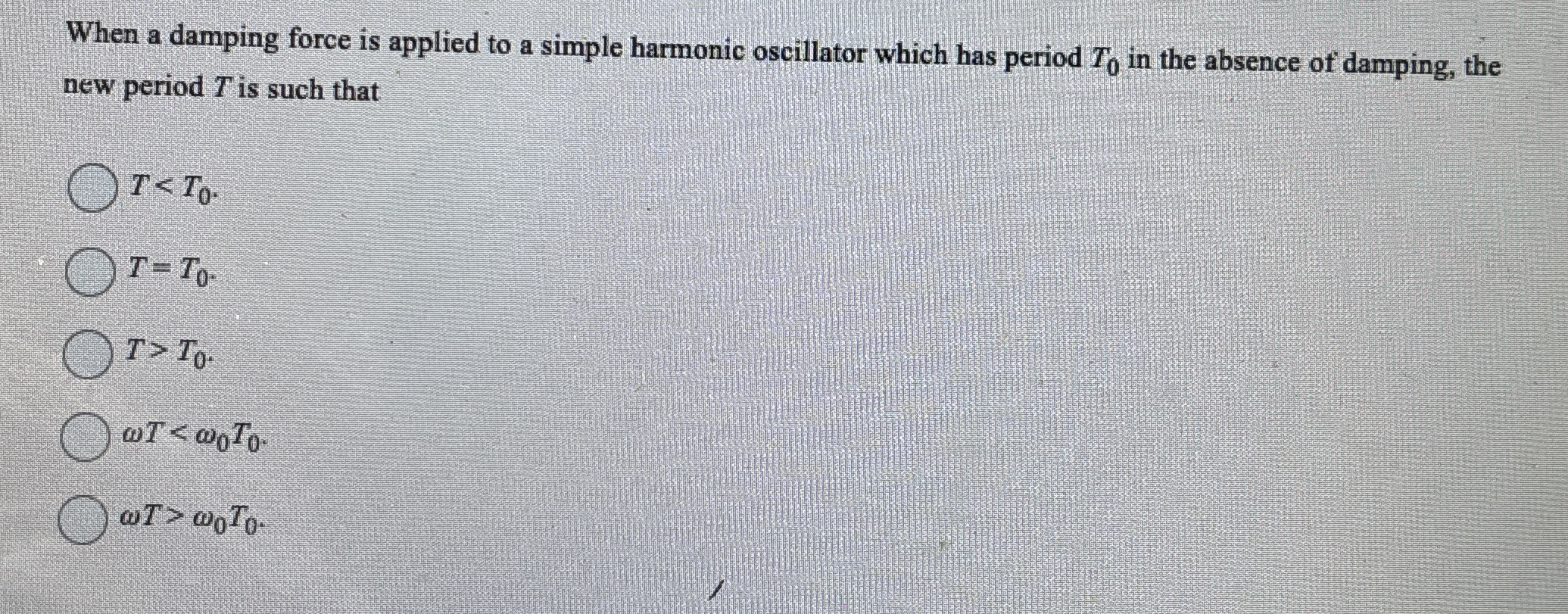 When a damping force is applied to a simple