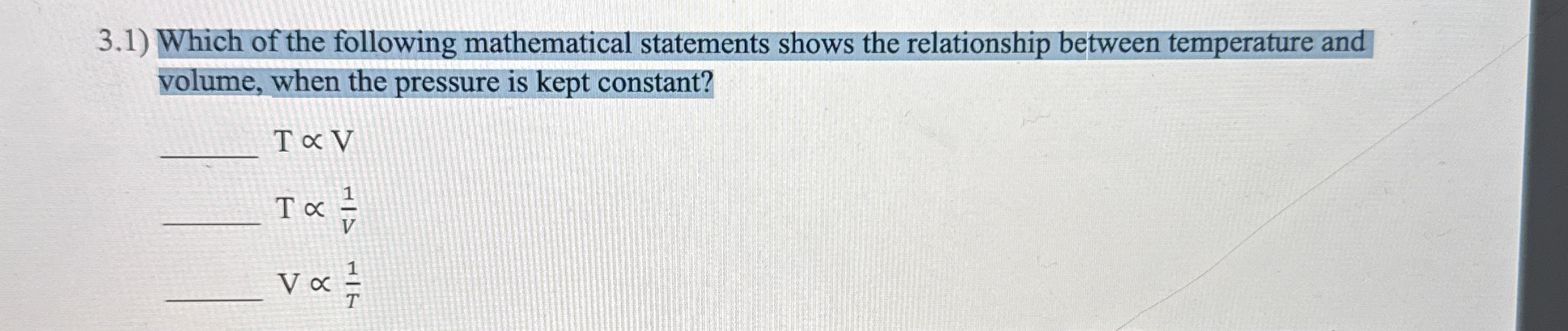 3 . 1 ) Which of the following mathematical