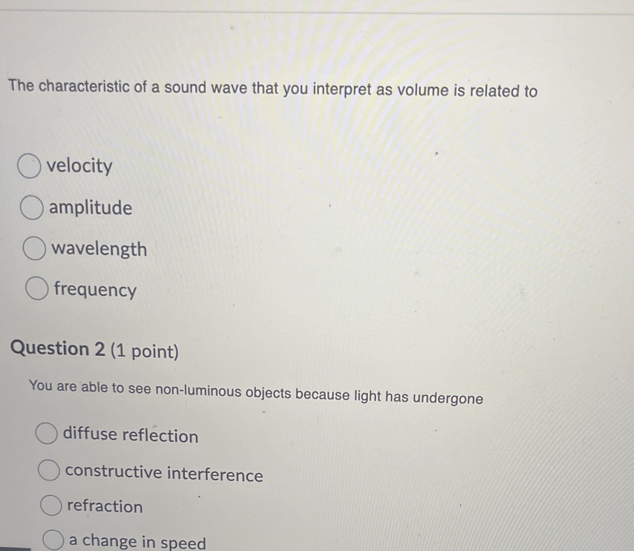 The characteristic of a sound wave that you