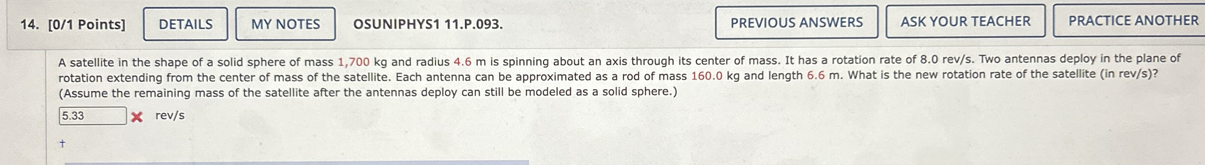 [ 0 / 1 Points ] OSUNIPHYS 1 1 1 . P . 0 9 3 . A