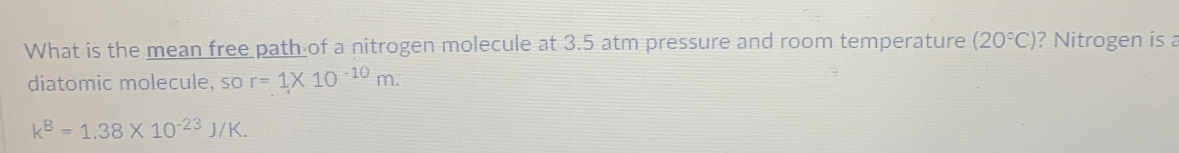 What is the mean free path of a nitrogen molecule