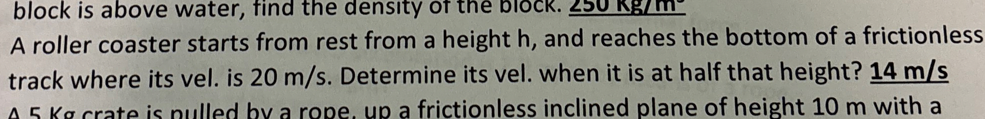 A roller coaster starts from rest from a height h