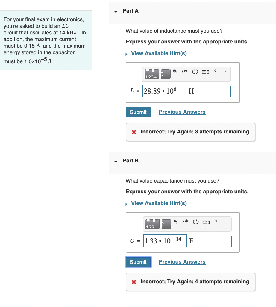 For your final exam in electronics, you're asked
