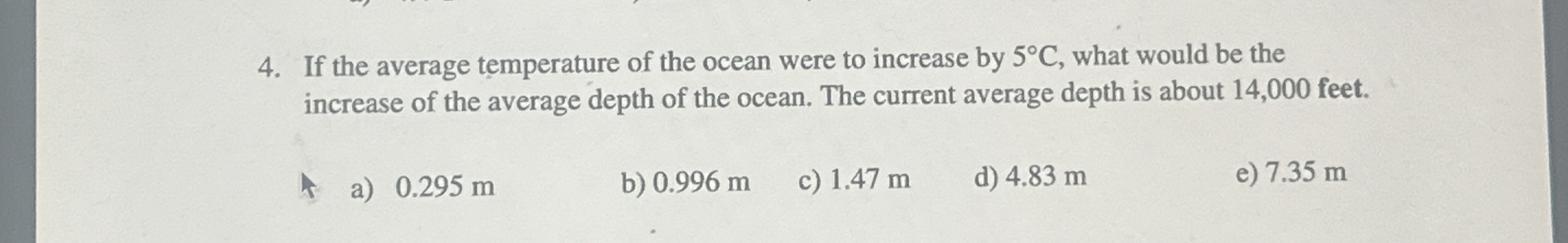If the average temperature of the ocean were to