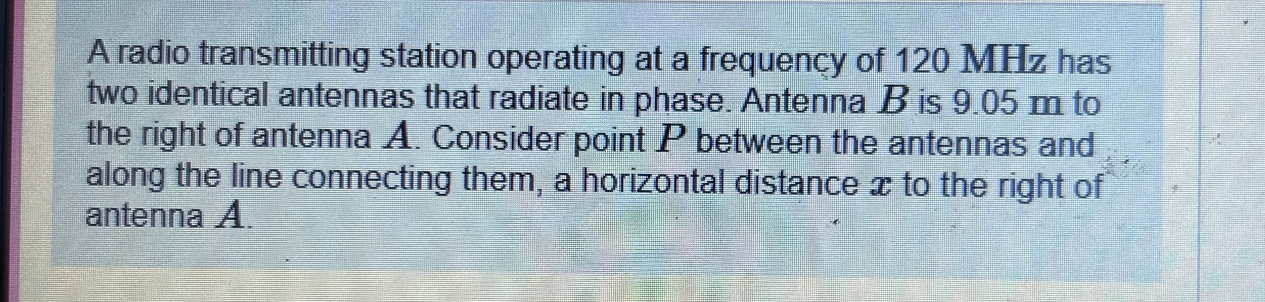 A radio transmitting station operating at a