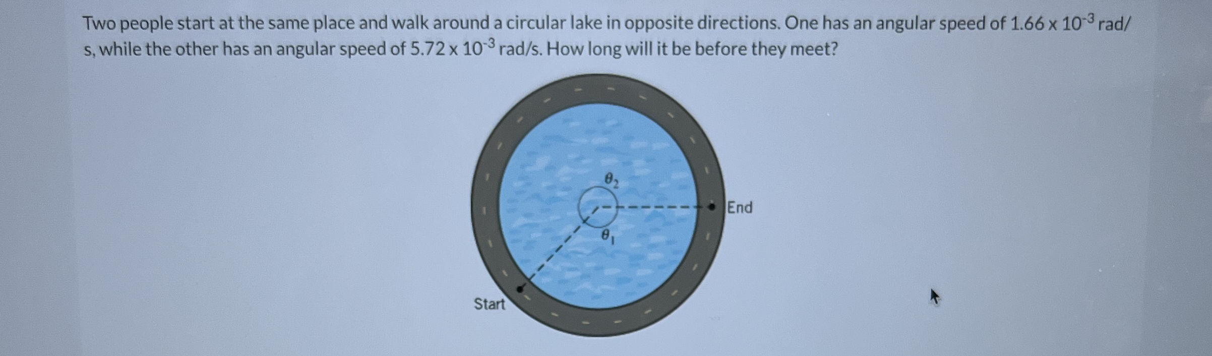 Two people start at the same place and walk