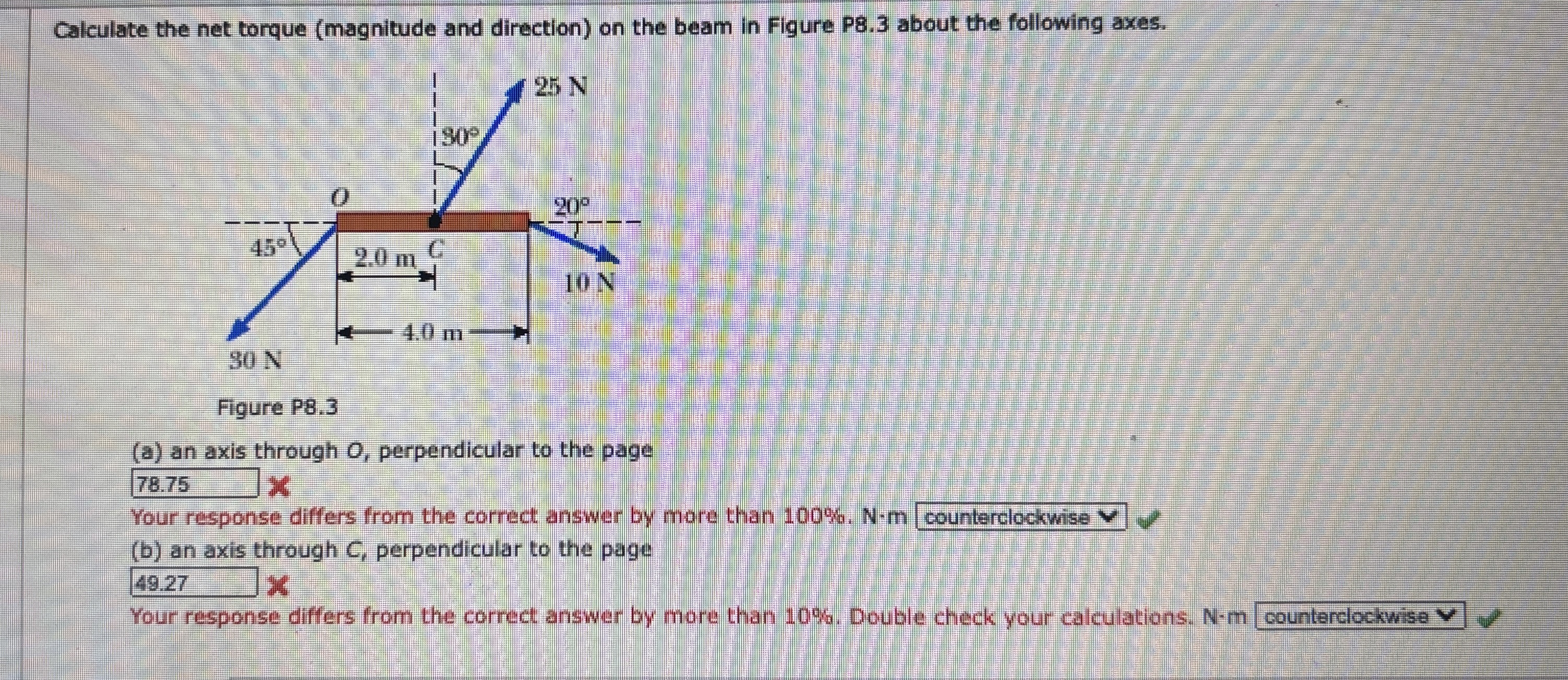 Calculate the net torque ( magnitude and