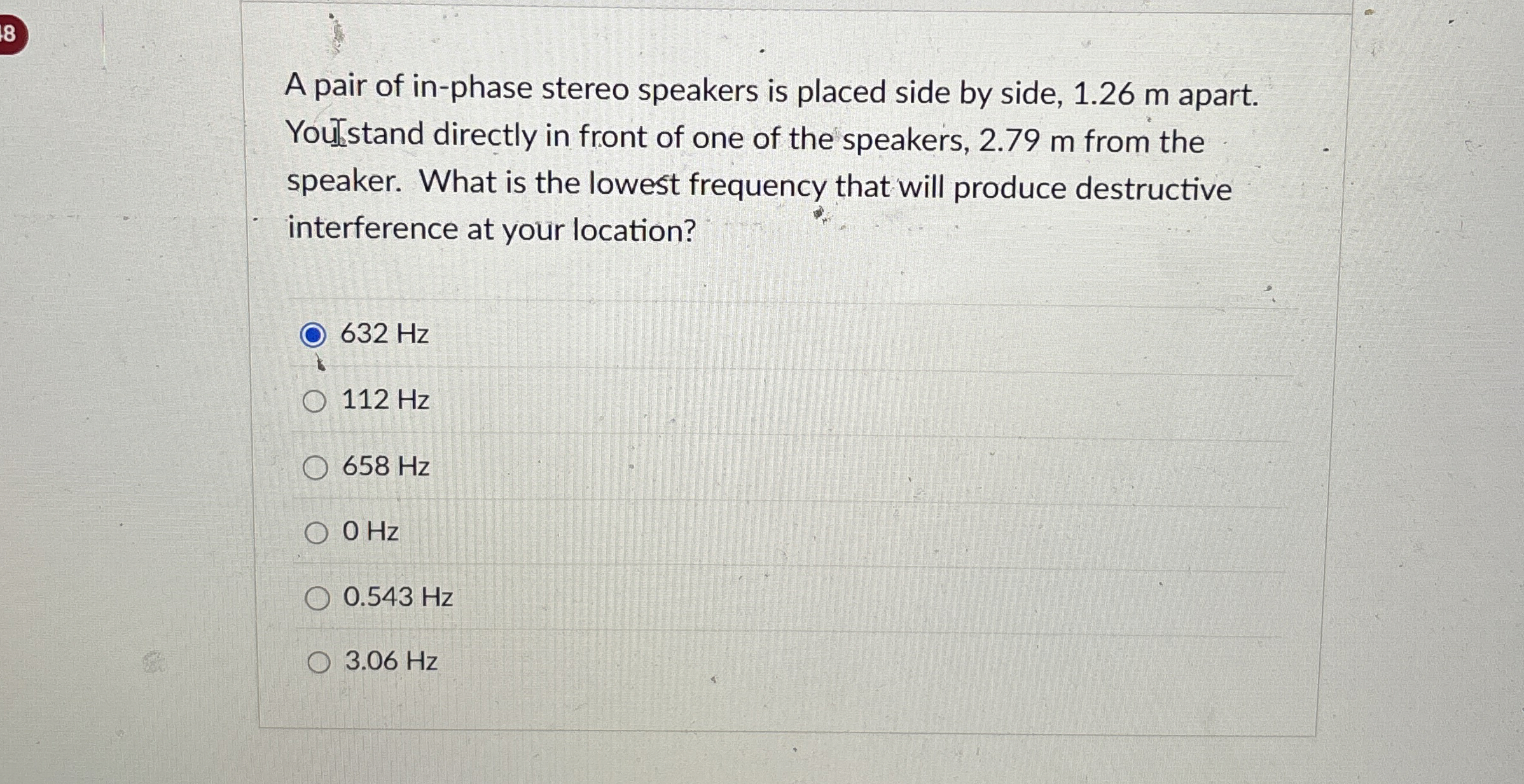 8 A pair of in - phase stereo speakers is placed