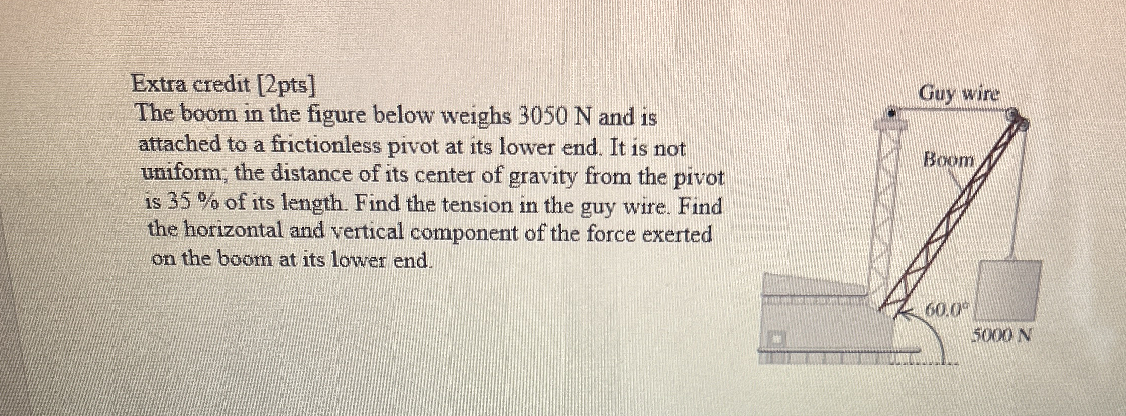 Extra credit [ 2 pts ] The boom in the figure