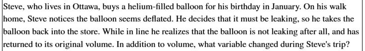 Steve, who lives in Ottawa, buys a helium -