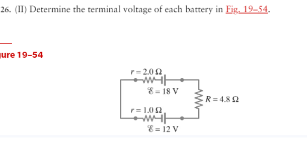 2 6 . ( II ) Determine the terminal voltage of