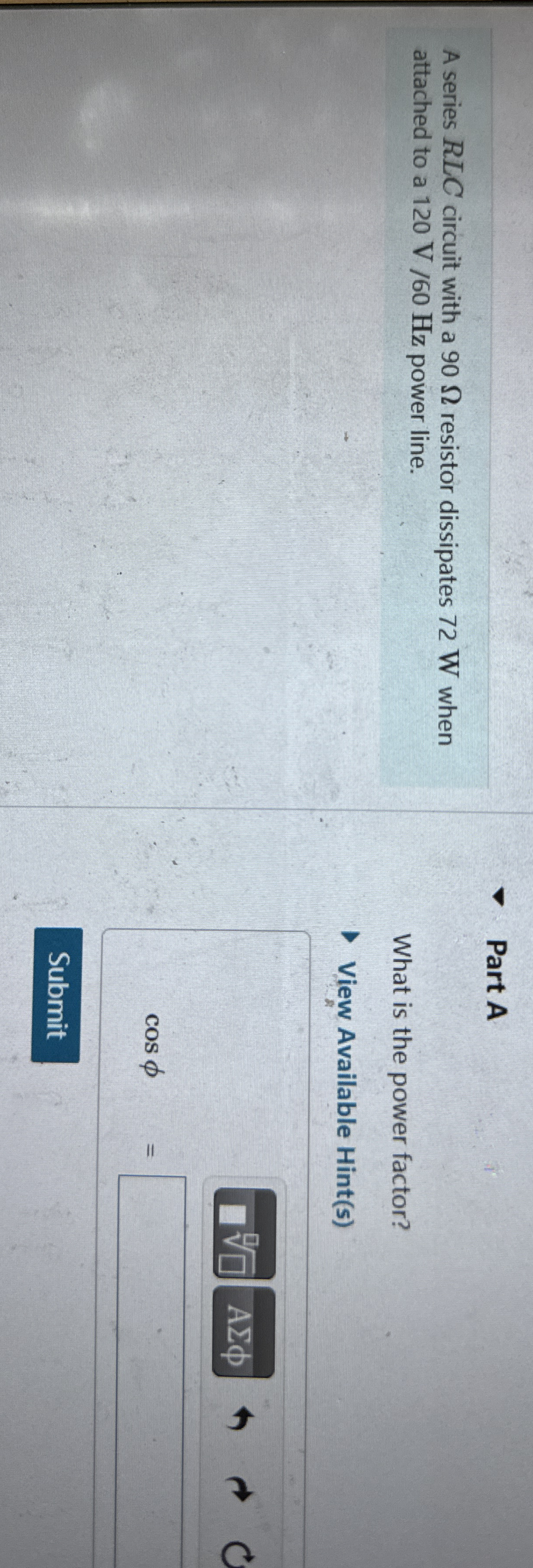 A series R L C circuit with a 9 0 resistor