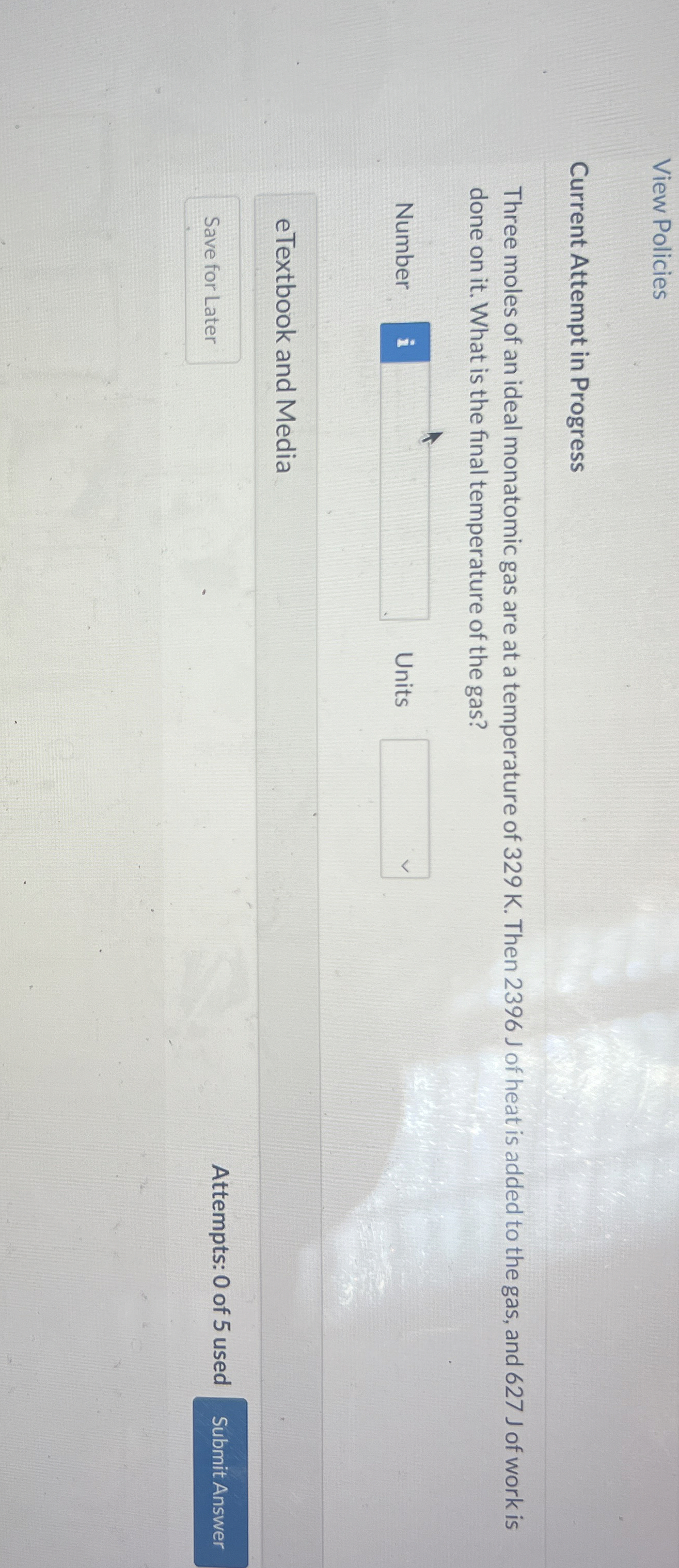 View Policies Current Attempt in Progress Three