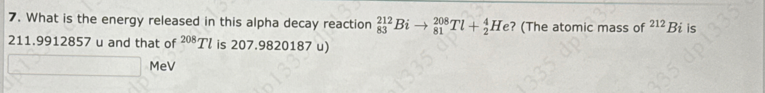 What is the energy released in this alpha decay