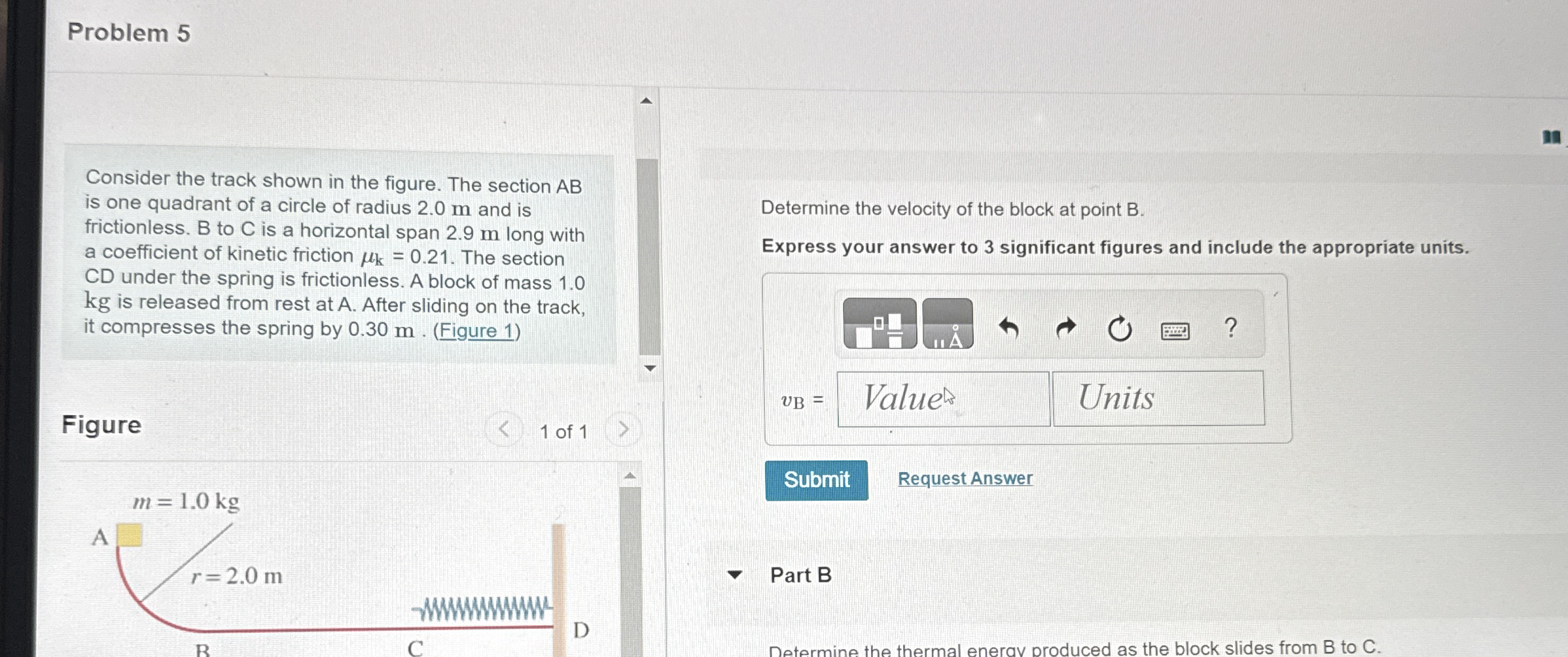 Problem 5 Consider the track shown in the figure.
