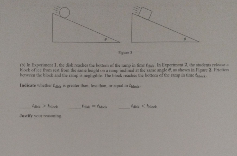 ( b ) In Experiment 1 , the disk reaches the