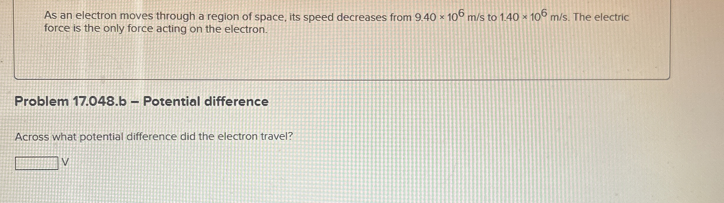 As an electron moves through a region of space,