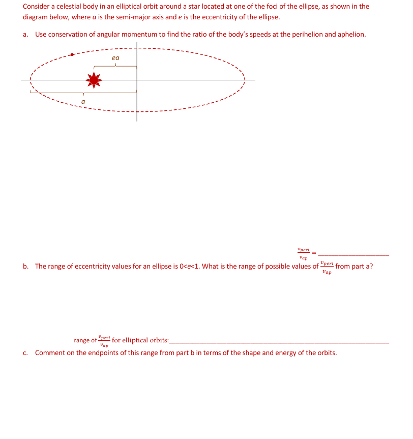 Consider a celestial body in an elliptical orbit