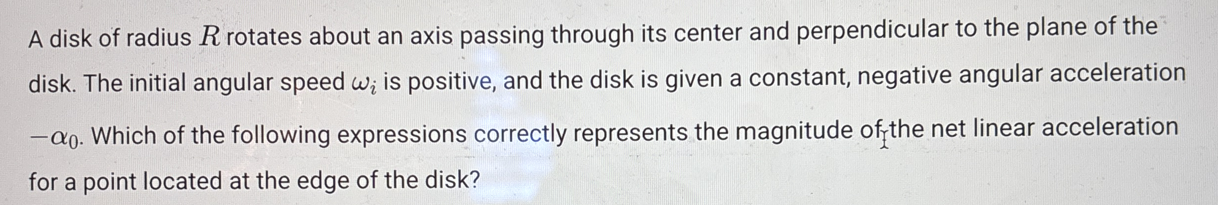 A disk of radius R rotates about an axis passing