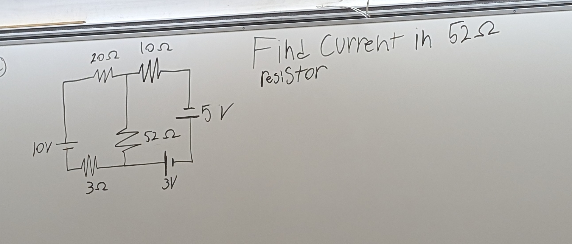 Find Curreht in 5 2 resistor using kischorff rule